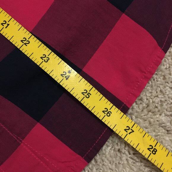 Tommy Hilfiger Classic Black & Red Plaid Cotton Button Down Shirt - Picture 11 of 13